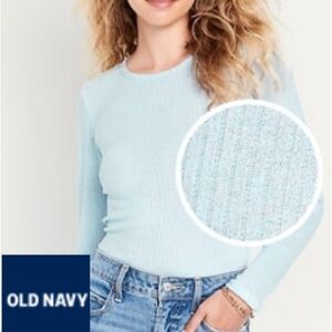 NWT Old Navy Blue Long Sleeve Sparkle Top - Medium